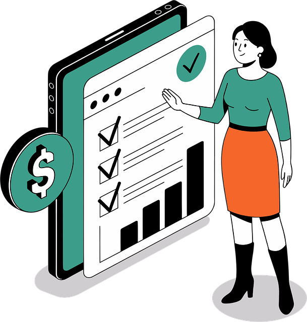 Woman using tablet and saving money